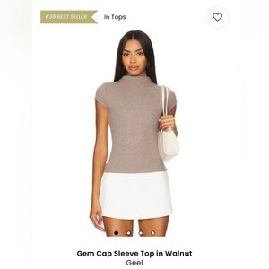 Revolve Geel Gem Cap Sleeve Top in Walnut Size S NWOT